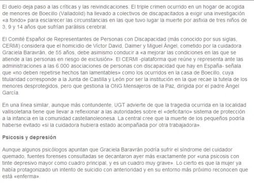 RODANDO SOBRE ESCALERAS: Discapacitados Exigen Investigar ,a Fondo, El Triple Crimen De Valladolid ,1, PARTE